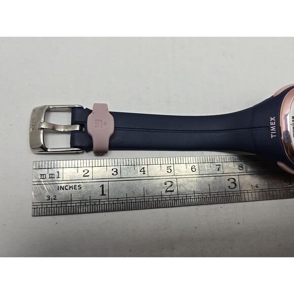 Timex Ironman Transit Womens Digital Watch Blue Rose Gold 100M Water New Battery - Picture 9 of 11